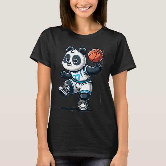 かわいい野球選手のパンダ Tシャツ (正面)