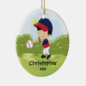 かわいい野球選手 スポーツ クリスマス オーナメント (右)