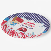 かわいい野球金髪の男の子の誕生日パーティー ペーパープレート (アングル)