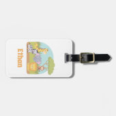 かわいい野生のサファリの動物の子供たちパーソナライズされた ラゲッジタグ (正面横)