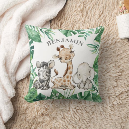 かわいい野生のサファリジャングル動物たち緑豊か|過去記事 クッション (ブランケット)