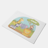 かわいい野生のサファリ動物の子どもの間パーソナライズされた ドアマット (アングル)