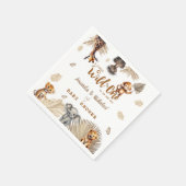 かわいい野生のサファリ動物の植物性ベビーシャワー スタンダードカクテルナプキン (角)