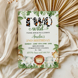 かわいい野生のサファリ動物の誕生日招待状 招待状