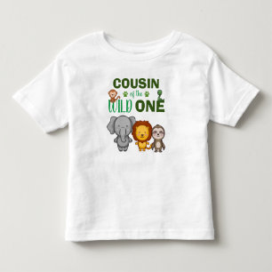 かわいい野生のジャングルサファリ動物のいとこ動物園 トドラーTシャツ