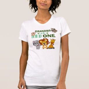 かわいい野生のジャングルサファリ動物のおばあちゃん Tシャツ