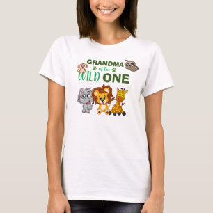 かわいい野生のジャングルサファリ動物のおばあちゃん Tシャツ