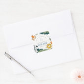 かわいい野生のジャングル動物の子供たち任意の年齢誕生日 スクエアシール (封筒)