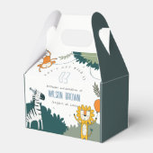 かわいい野生のジャングル動物の子供たち任意の年齢誕生日 フェイバーボックス (裏面サイド)