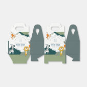 かわいい野生のジャングル動物の子供たち任意の年齢誕生日 フェイバーボックス (折り畳みなし)