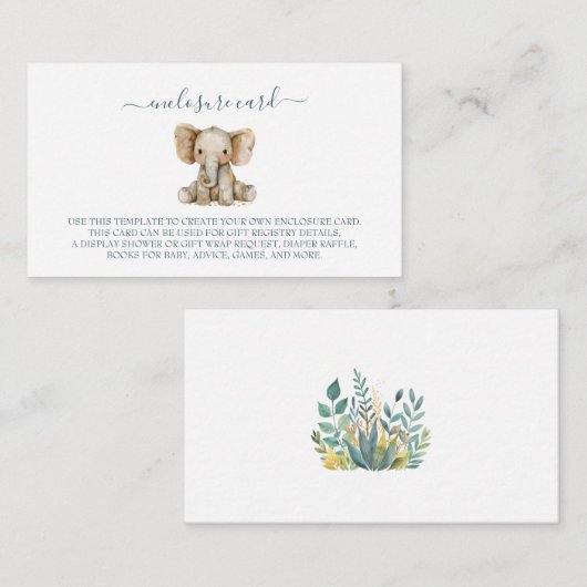 かわいい野生のジャングル動物 エンクロージャーカード (正面/裏面)