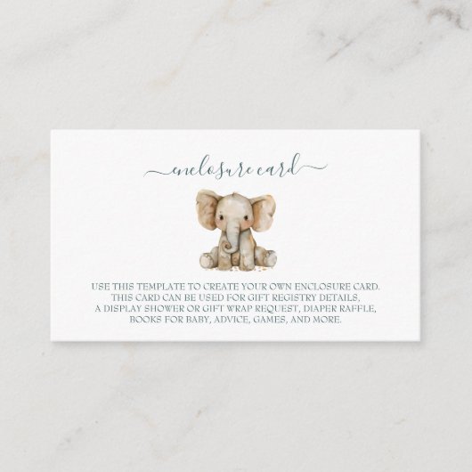 かわいい野生のジャングル動物 エンクロージャーカード (正面)