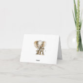 かわいい野生のジャングル動物 サンキューカード (裏面)