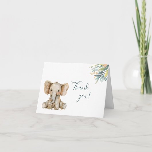 かわいい野生のジャングル動物 サンキューカード (正面)