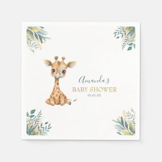 かわいい野生のジャングル動物 スタンダードカクテルナプキン (正面)