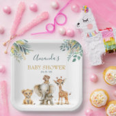 かわいい野生のジャングル動物 ペーパープレート (パーティー)