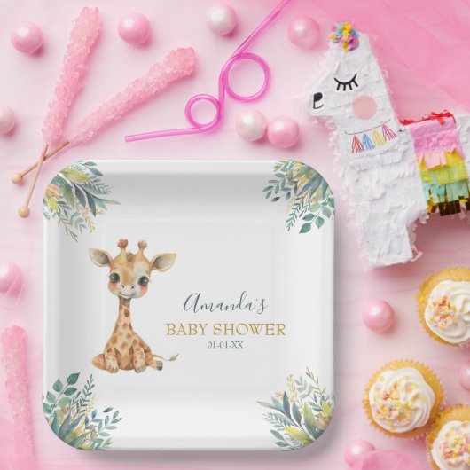 かわいい野生のジャングル動物 ペーパープレート (パーティー)