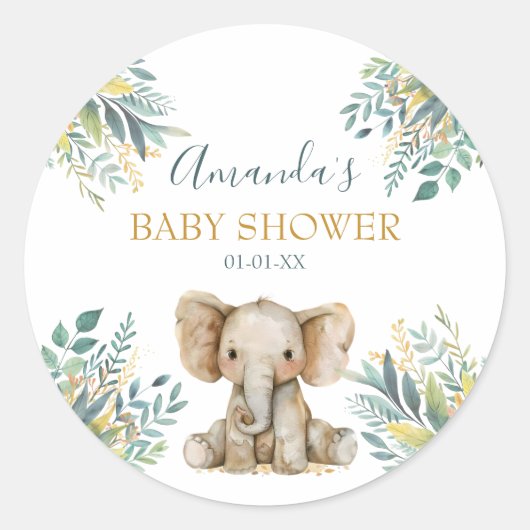 かわいい野生のジャングル動物 ラウンドシール (正面)