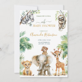 かわいい野生のジャングル動物 招待状