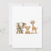 かわいい野生のジャングル動物 招待状 (裏面)