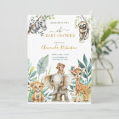 かわいい野生のジャングル動物 招待状 (スタンド正面)