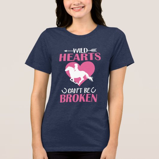 かわいい野生のハート 馬好き  トライブレンドＴシャツ (正面)
