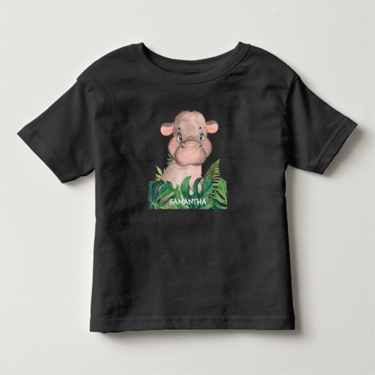 かわいい野生のヒポポタマス 赤ちゃん トドラーTシャツ (正面)