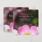 かわいい野生のピンクのバラの花の結婚式の招待状 招待状 (正面/裏面)