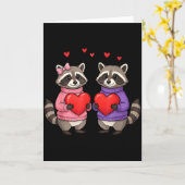 かわいい野生のレッコのバレンタインラブハートアニマル カード (黄色い花)