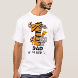 かわいい野生のワンジャングル動物サファリ動物園パパTシャツ Tシャツ