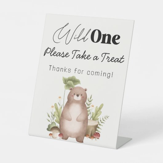 かわいい野生の森の森のおごり 台座サイン (正面)