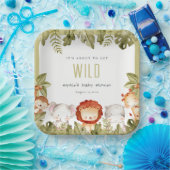 かわいい野生の熱帯サファリ動物の赤ちゃんシャワー ペーパープレート (パーティー)