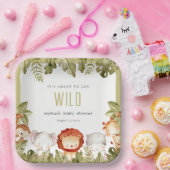 かわいい野生の熱帯サファリ動物の赤ちゃんシャワー ペーパープレート (パーティー)