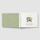 かわいい野生の熱帯ジャングル動物in車の誕生日 ゲストブック (全面)