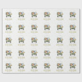 かわいい野生の熱帯ジャングル動物in車の誕生日 ラッピングペーパー (フラット)