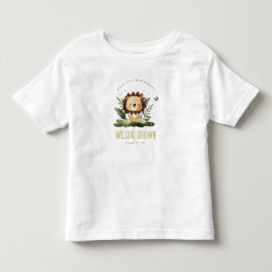 かわいい野生の素晴らしいジャングルアニマルライオン誕生日 トドラーTシャツ