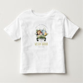 かわいい野生の素晴らしいジャングル動物の車の誕生日 トドラーTシャツ (正面)