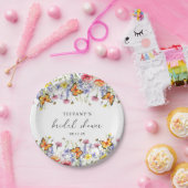 かわいい野生の花と蝶の花のブライズシャワー ペーパープレート (パーティー)
