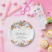 かわいい野生の花と蝶の花のブライズシャワー ペーパープレート (パーティー)