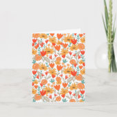 かわいい野生の花のイラストが入った白紙のカード サンキューカード (正面)