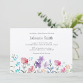 かわいい野生の花 美しい花のブライダルシャワー 招待状 (スタンド正面)