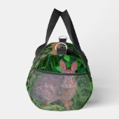 かわいい野生の茶色いウサギパーソナライズされた動物 ダッフルバッグ (右)