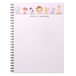 かわいい野生の赤ちゃんカラフルのグラデーシパーソナライズされたョン名 ノートブック