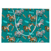 かわいい野生の馬unisexパーティー ラージペーパーバッグ (裏面)