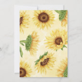 かわいい野生ひまわりターニングONE 1歳の誕生日パーティー 招待状 (裏面)