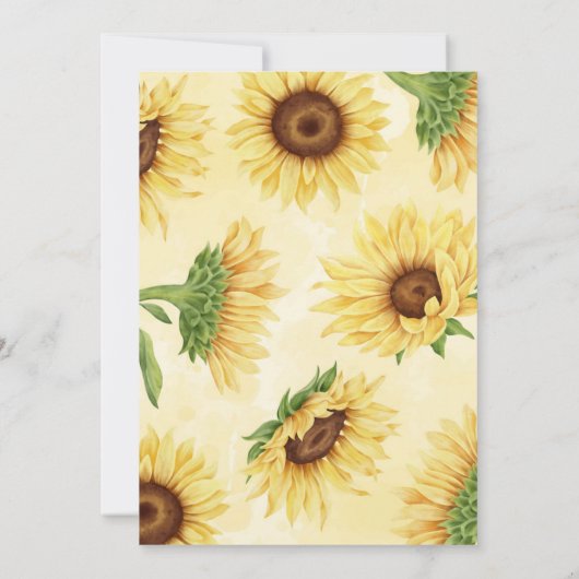 かわいい野生ひまわりターニングTWO 2歳の誕生日パーティー 招待状 (裏面)