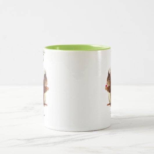 かわいい野生リス&パーソナライズされた文字ツートーンC ツートーンマグカップ (中央)