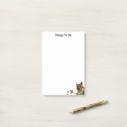 かわいい野生リス ポストイット (デスク上)