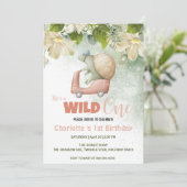 かわいい野生ワンカメ動物の自転車1歳の誕生日 招待状 (スタンド正面)