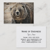 かわいい野生動物の灰色グマの顔 名刺 (正面/裏面)